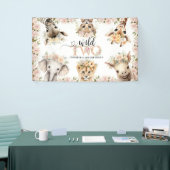 Wild ONE Safari Oerwoud Animals 2e verjaardagsfees Spandoek (Beurs)