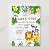 Wild One Safari oerwoud Animals Baby shower Kaart (Voorkant)