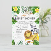 Wild One Safari oerwoud Animals Baby shower Kaart (Staand voorkant)