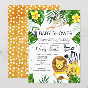 Wild One Safari oerwoud Animals Baby shower Kaart