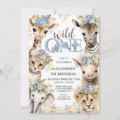 Wild One Safari Oerwoud Animals Boy 1e Verjaardag Kaart (Voorkant)
