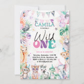 Wild One Safari Oerwoud Animals Verjaardag Kaart (Voorkant)