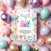 Wild One Safari Oerwoud Animals Verjaardag Kaart