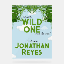 Wild One Safari Oerwoud Baby shower Acryl Bord