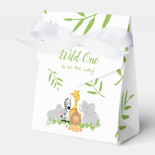 Wild One Safari Oerwoud Baby shower Favor Box Bedankdoosjes (Voorkant Zijde)