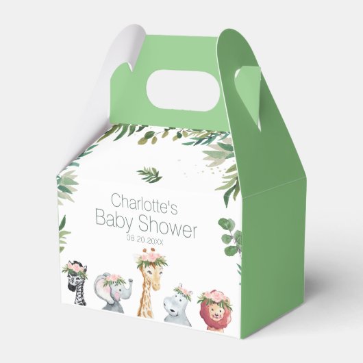 Wild One Safari Oerwoud Baby shower Favor Box Bedankdoosjes (Voorkant Zijde)