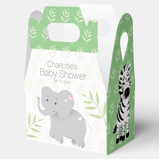Wild One Safari Oerwoud Baby shower Favor Box Bedankdoosjes (Geopend)