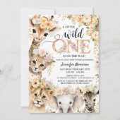 Wild One Safari Oerwoud Baby shower Kaart (Voorkant)