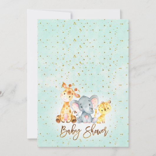 Wild One Safari Oerwoud Baby shower uitnodiging (Achterkant)