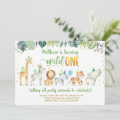 Wild One Safari Oerwoud Birthday Kaart (Staand voorkant)