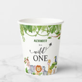 Wild One Safari Oerwoud Birthday Papieren Bekers (Voorkant)