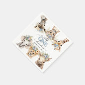 Wild One Safari Oerwoud Boy 1e Verjaardags Servett Servet (Hoek)