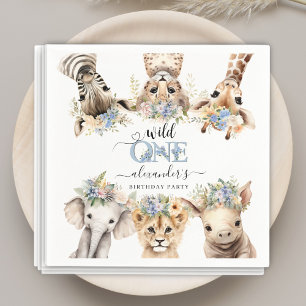 Wild One Safari Oerwoud Boy 1e Verjaardags Servett Servet