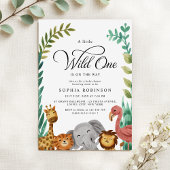 Wild One Safari Oerwoud Boys Baby shower Kaart