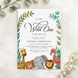 Wild One Safari Oerwoud Boys Baby shower Kaart