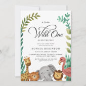 Wild One Safari Oerwoud Boys Baby shower Kaart (Voorkant)