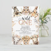 Wild ONE | Safari Oerwoud Dieren 1e Verjaardag Mei Kaart (Staand voorkant)