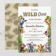 Wild one Safari Oerwoud Dieren Baby shower