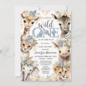 Wild One Safari Oerwoud Dieren Jongen Baby shower Kaart (Voorkant)