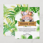 Wild One Safari OERWOUD Dieren Verjaardag Bedankkaart (Voorkant / Achterkant)