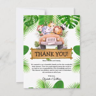 Wild One Safari OERWOUD Dieren Verjaardag Bedankkaart