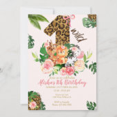 Wild One Safari Oerwoud Dieren Verjaardagsuitnodig Kaart (Voorkant)