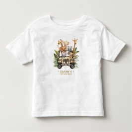 Wild One Safari Oerwoud Eerste Verjaardag Naam Mei Kinder Shirts