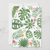 Wild One Safari Oerwoud First Birthday Baby Girl Kaart (Achterkant)