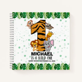 Wild One Safari Oerwoud First Birthday Guest Book Notitieboek