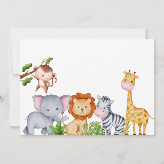 Wild One Safari Oerwoud Foto Waterverf Birthday Kaart (Achterkant)