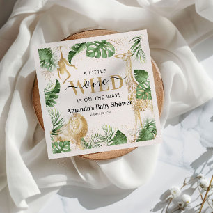 Wild One Safari Oerwoud Greenery & Gold Baby showe Servet