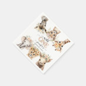 Wild One Safari Oerwoud Meisje 1e Verjaardags Serv Servet (Hoek)