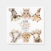 Wild One Safari Oerwoud Meisje Baby shower Servett Servet (Voorkant)