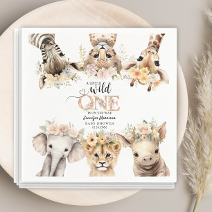 Wild One Safari Oerwoud Meisje Baby shower Servett Servet