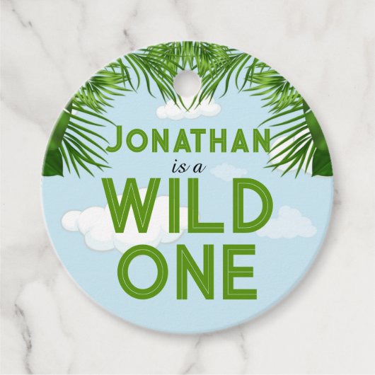 Wild One Safari Oerwoud Party voor Label (Voorkant)