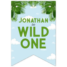 Wild One Safari Oerwoud Thema Verjaardagsbanner
