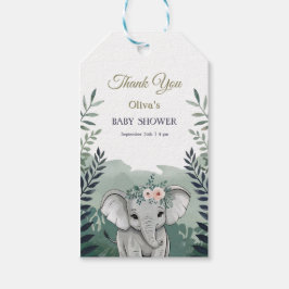 Wild One Safari Olifant Baby shower Gift Labels Cadeaulabel