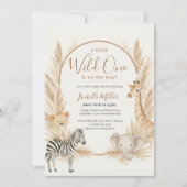 Wild One Safari Pampas Boho Baby shower Kaart (Voorkant)
