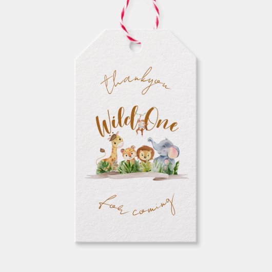 Wild One Safari Party bedankt voor uw komst Cadeaulabel (Voorkant)