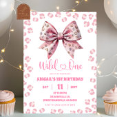 Wild One Safari Pattern Bow 1e verjaardag Kaart