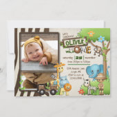 Wild One Safari Photo Birthday for boy Kaart (Voorkant)