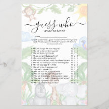 Wild One Safari 'Raad Wie' Baby Shower Spel Flyer