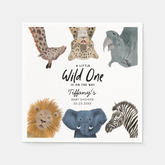 Wild One Safari Thema Baby shower Servet (Voorkant)