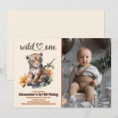 Wild One Safari Thema eerste verjaardag Kaart (Voorkant / Achterkant)
