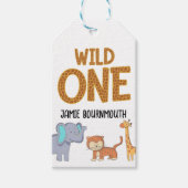Wild One Safari Thema Jongens 1e Verjaardag Cadeaulabel (Voorkant)