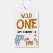 Wild One Safari Thema Jongens 1e Verjaardag Cadeaulabel (Achterkant)