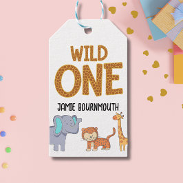Wild One Safari Thema Jongens 1e Verjaardag Cadeaulabel