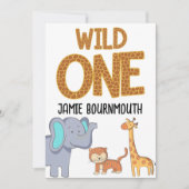 Wild One Safari Thema Jongens 1e Verjaardag Kaart (Voorkant)