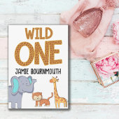 Wild One Safari Thema Jongens 1e Verjaardag Kaart