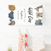 Wild One Safari Theme Boy's 1st Birthday Spandoek (Insitu)
